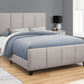 Gray and Black Tufted Linen Queen Bed Frame