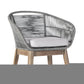 38" Light Gray Solid Wood Low back Outdoor Bar Height chair with Footrest