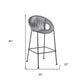 40" Light Gray Metal Low back Outdoor Counter Height Bar chair with Footrest