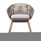 27" Gray and Natural Wood Solid Wood Outdoor Dining Chair with Gray Cushion