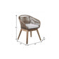 27" Gray and Natural Wood Solid Wood Outdoor Dining Chair with Gray Cushion