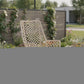 26" Gray Metal Outdoor Dining Chair with Gray Cushion