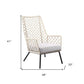 26" Gray Metal Outdoor Dining Chair with Gray Cushion