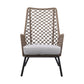 26" Gray Metal Outdoor Arm Chair with Gray Cushion