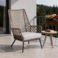 26" Gray Metal Outdoor Arm Chair with Gray Cushion