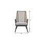 26" Gray Metal Outdoor Arm Chair with Gray Cushion