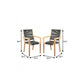 Set of Two 23" Charcoal and Natural Wood Solid Wood Outdoor Arm Chair