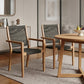 Set of Two 23" Charcoal and Natural Wood Solid Wood Outdoor Arm Chair