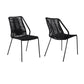 Set of Two 22" Black Metal Outdoor Dining Chair