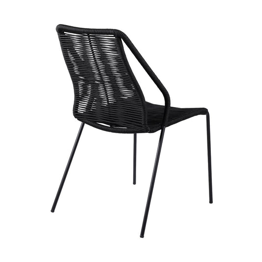 Set of Two 22" Black Metal Outdoor Dining Chair