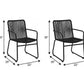 Set of Two 22" Black Metal Outdoor Dining Chair