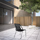 Set of Two 22" Black Metal Outdoor Dining Chair