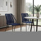Set of Two 22" Blue Metal Outdoor Dining Chair