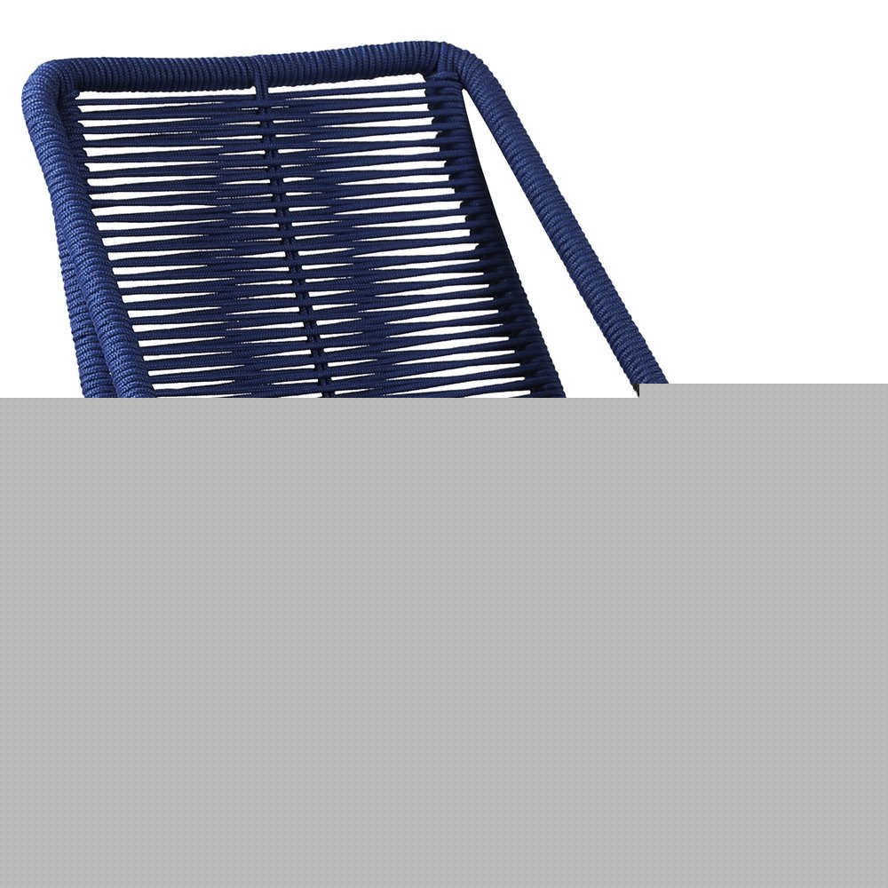 Set of Two 22" Blue Metal Outdoor Dining Chair