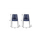 Set of Two 22" Blue Metal Outdoor Dining Chair