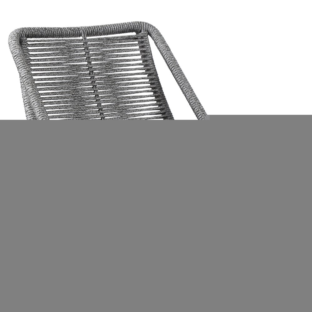 Set of Two 22" Gray Metal Outdoor Dining Chair