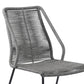 Set of Two 22" Gray Metal Outdoor Dining Chair