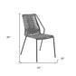 Set of Two 22" Gray Metal Outdoor Dining Chair