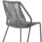 Set of Two 22" Gray Metal Outdoor Dining Chair