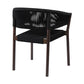 Set of Two 26" Black Solid Wood Outdoor Dining Chair