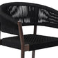 Set of Two 26" Black Solid Wood Outdoor Dining Chair
