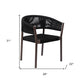 Set of Two 26" Black Solid Wood Outdoor Dining Chair