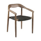 Set of Two 22" Black and Natural Wood Solid Wood Outdoor Dining Chairs