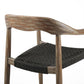 Set of Two 22" Black and Natural Wood Solid Wood Outdoor Dining Chairs