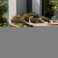 Set of Two 22" Black and Natural Wood Solid Wood Outdoor Dining Chairs