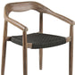 Set of Two 22" Black and Natural Wood Solid Wood Outdoor Dining Chairs