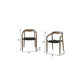Set of Two 22" Black and Natural Wood Solid Wood Outdoor Dining Chairs