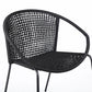 Set of Two 25" Black Metal Outdoor Dining Chair