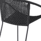 Set of Two 25" Black Metal Outdoor Dining Chair