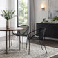 Set of Two 25" Black Metal Outdoor Dining Chair