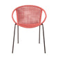 Set of Two 25" Red Metal Outdoor Dining Chair