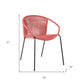 Set of Two 25" Red Metal Outdoor Dining Chair