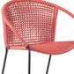 Set of Two 25" Red Metal Outdoor Dining Chair