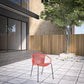 Set of Two 25" Red Metal Outdoor Dining Chair