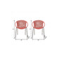 Set of Two 25" Red Metal Outdoor Dining Chair