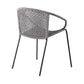 Set of Two 25" Gray Metal Outdoor Dining Chair