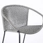 Set of Two 25" Gray Metal Outdoor Dining Chair