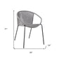 Set of Two 25" Gray Metal Outdoor Dining Chair