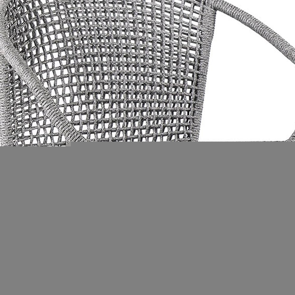 Set of Two 25" Gray Metal Outdoor Dining Chair