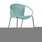 Set of Two 25" Green Metal Outdoor Dining Chair
