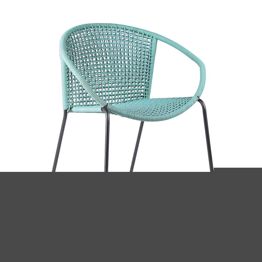 Set of Two 25" Green Metal Outdoor Dining Chair