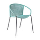 Set of Two 25" Green Metal Outdoor Dining Chair