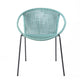 Set of Two 25" Green Metal Outdoor Dining Chair