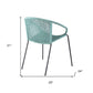 Set of Two 25" Green Metal Outdoor Dining Chair
