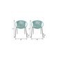 Set of Two 25" Green Metal Outdoor Dining Chair