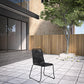 Set of Two 23" Black Metal Outdoor Dining Chair